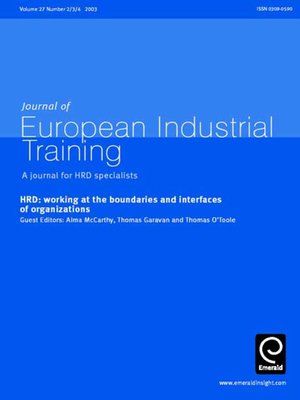cover image of Journal of European Industrial Training, Volume 27, Issue 2, 3, 4
